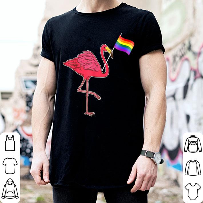 Gay Pink Flamingo Rainbow Flag Shirt