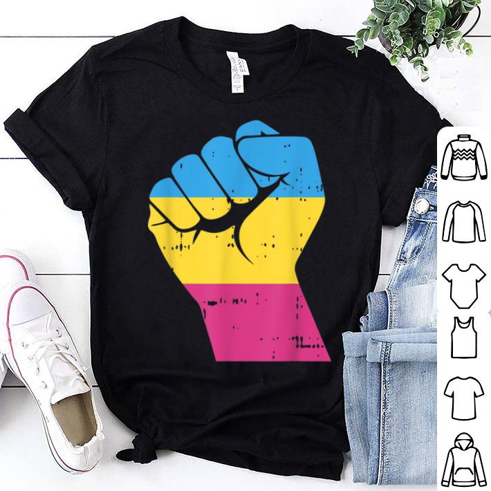 LGBT Resist Fist Vintage Hand Pansexual Flag Color Gift Shirt