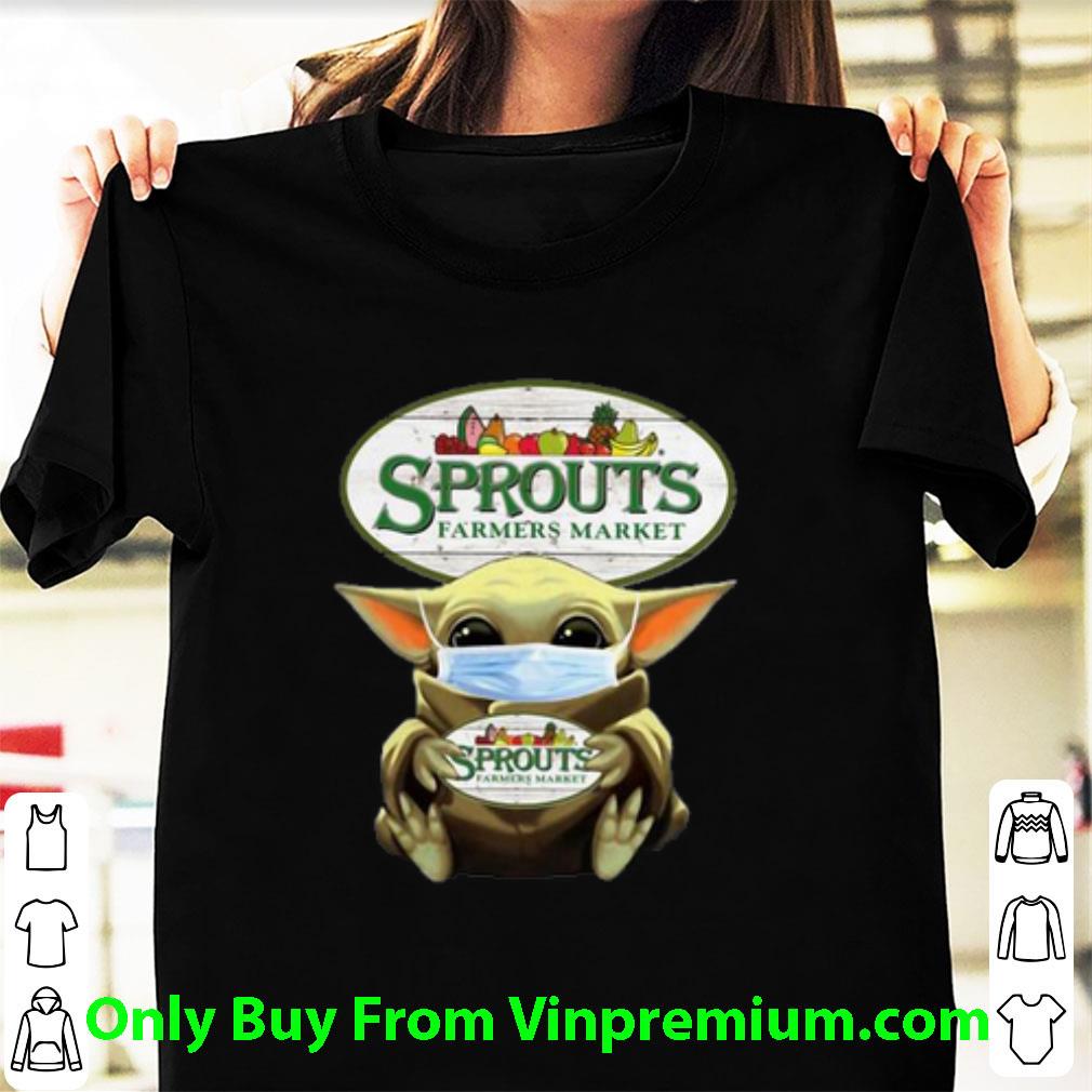 Pretty Star Wars Baby Yoda Mask Sprouts Farmers Market Covid-19 shirt 7