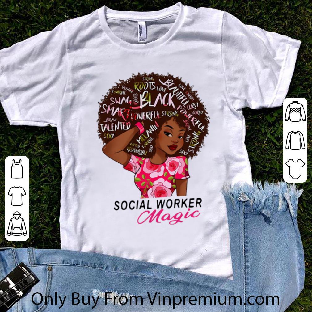 Awesome Black Girl Social Worker Magic Covid-19 shirt 6
