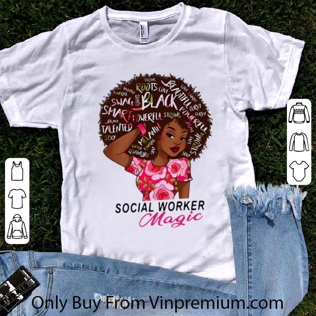 Awesome Black Girl Social Worker Magic Covid-19 shirt 7