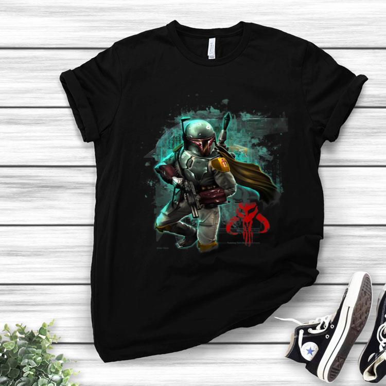 Star Wars Boba Fett Grunge Profile Graphic Shirt