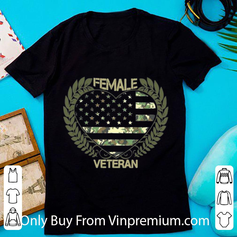 Premium Female Veteran Heart American Flag shirt 7