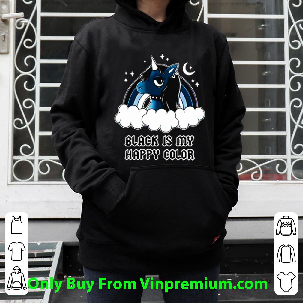 Hot Black Is My Happy Color Unicorn shirt
