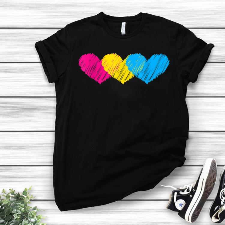 Pansexual Flag Hearts Love LGBT Pride Shirt