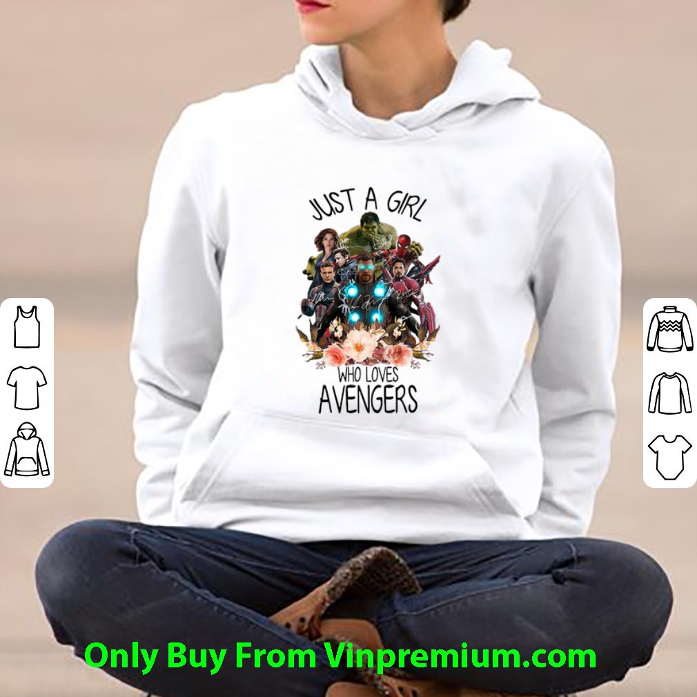 Hot Just A Girl Who Loves Avengers Signatures shirt