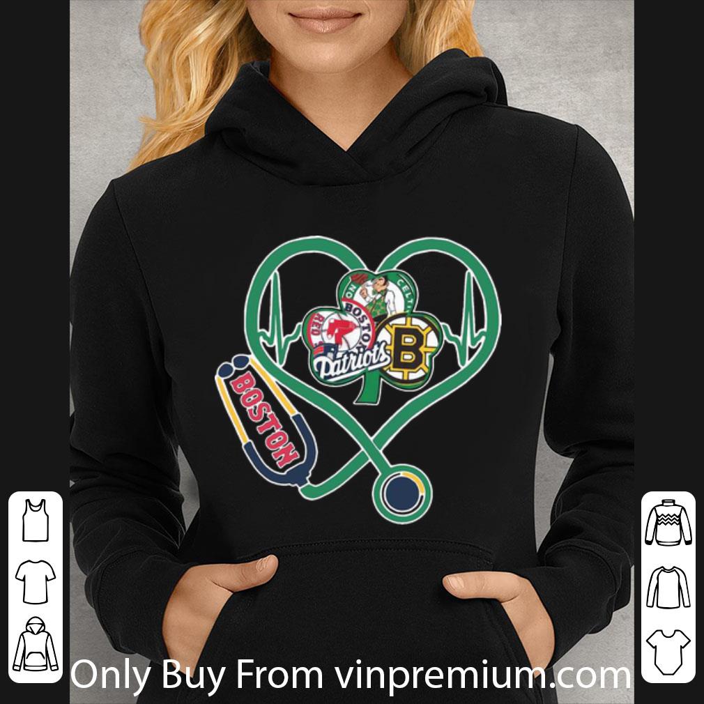 Great Boston Sport Teams Heartbeat Nurse Stethoscope shirt