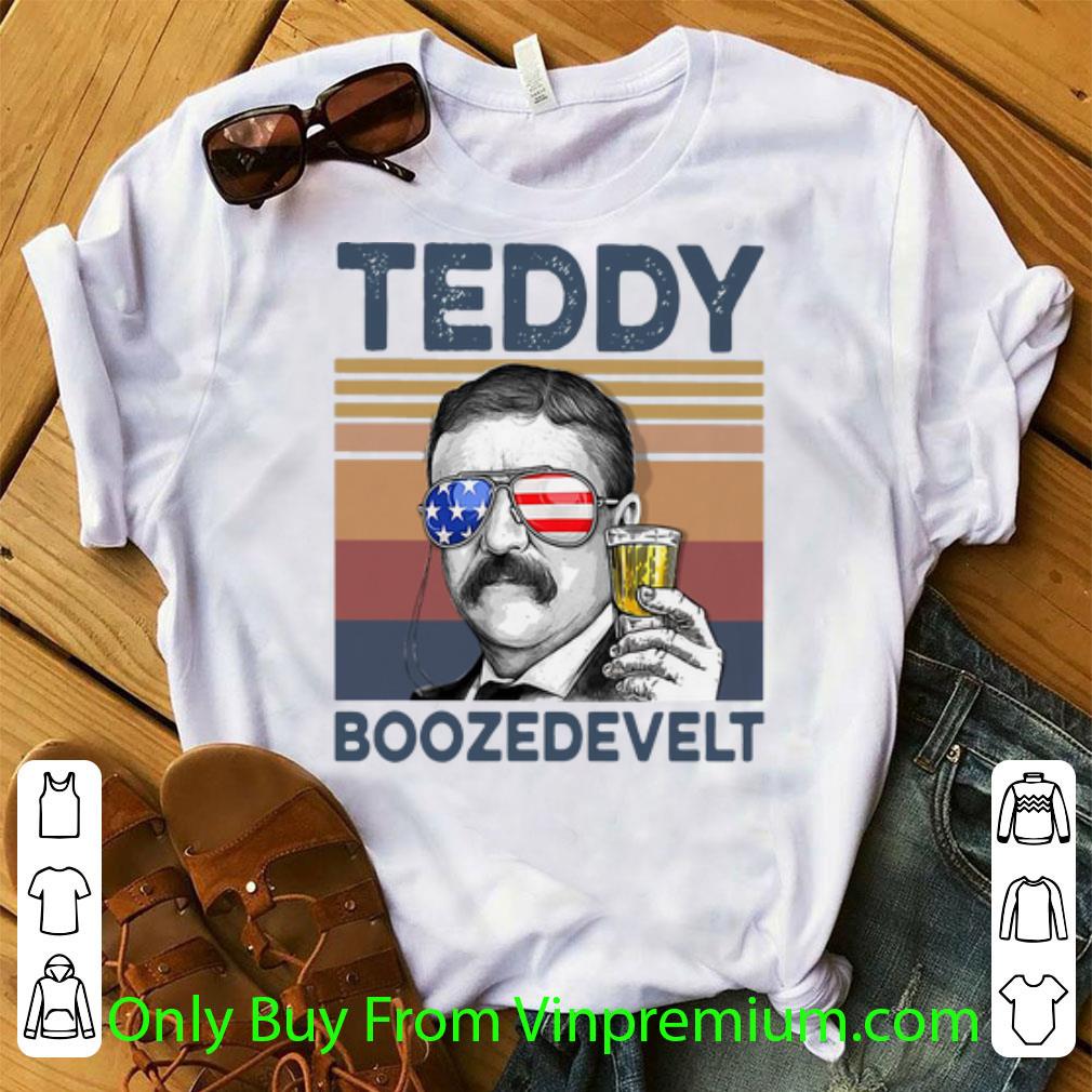 Pretty Vintage Teddy Boozedevelt Drinking Beer American Flag shirt 6