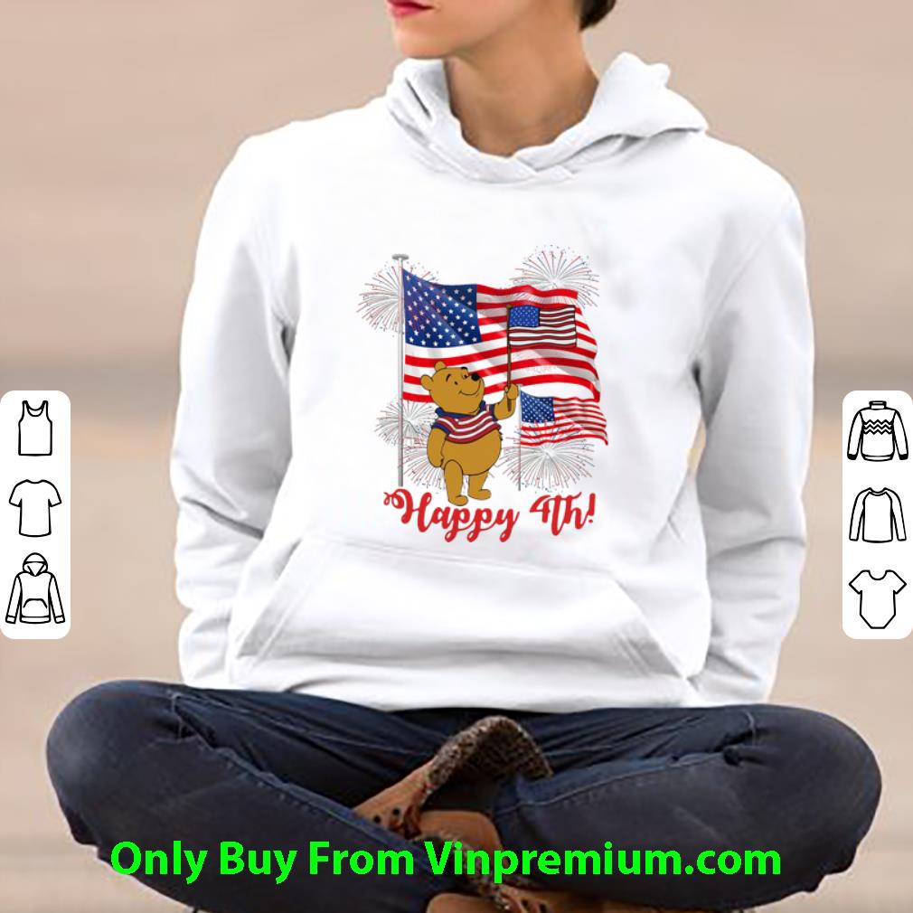 Original Pooh Happy 4th July Firework American Flag Independence Day shirt