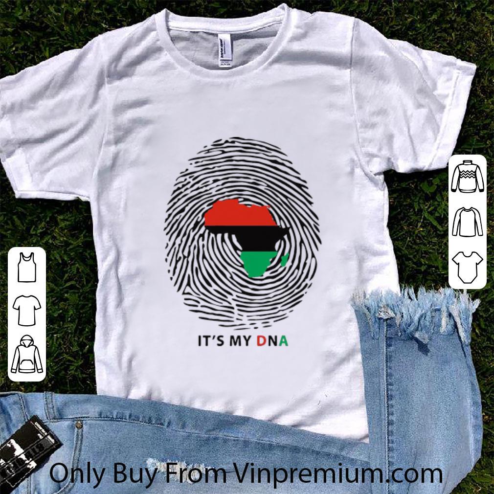 Premium Black It's In My DNA African Flag Map Fingerprints shirt 7