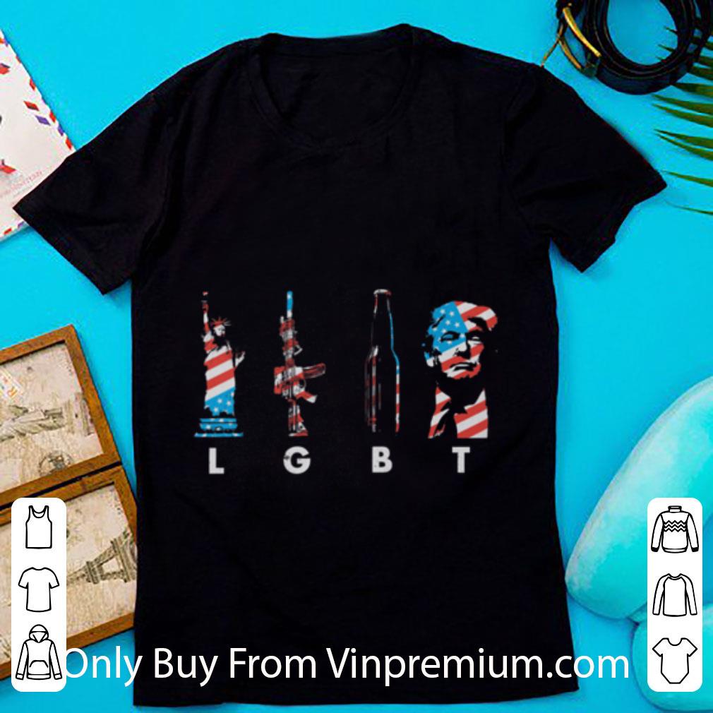 Pretty LGBT Liberty Guns Beer Trump 4th Of July shirt 6