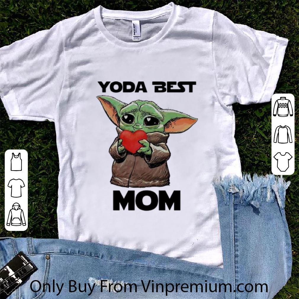 Nice Star Wars Baby Yoda Heart Best Mom shirt 6