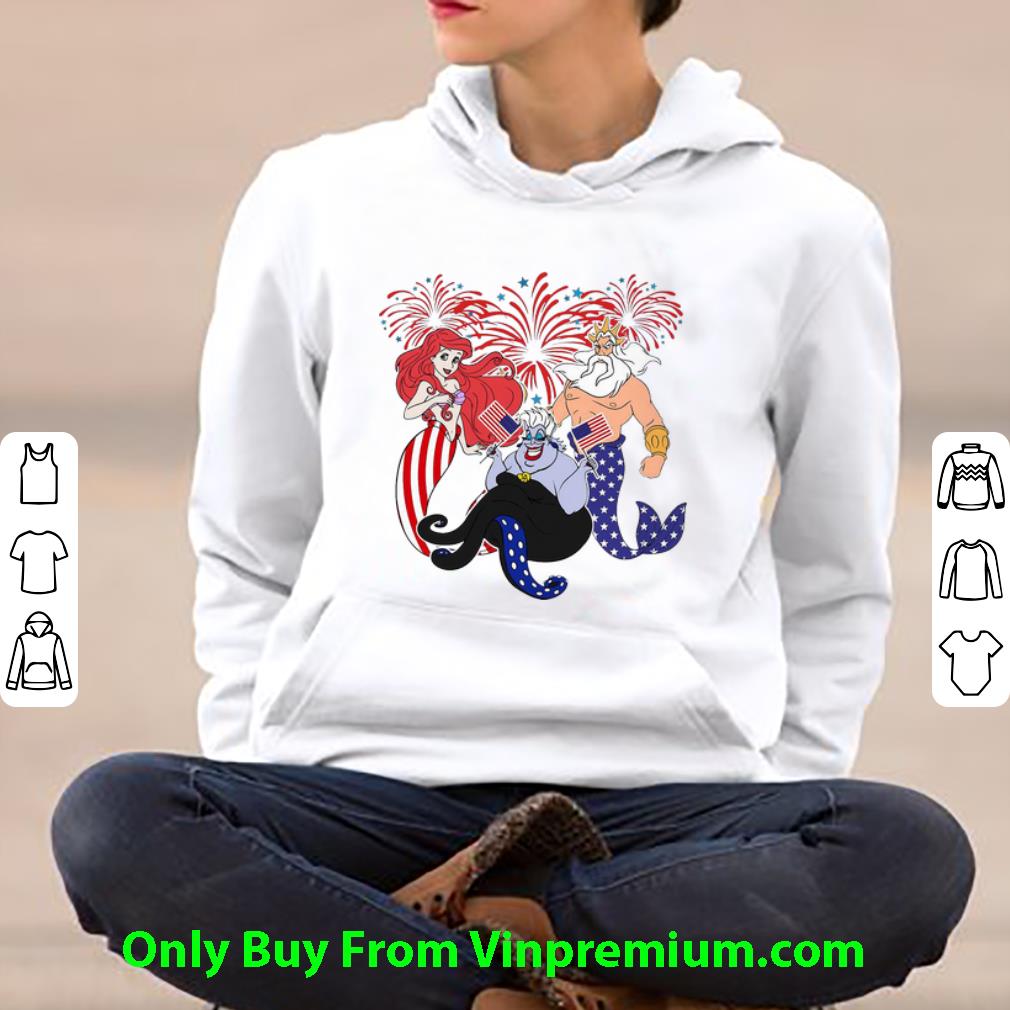 Awesome The Little Mermaid Patriot Firework Happy 4th Of July American Flag shirt