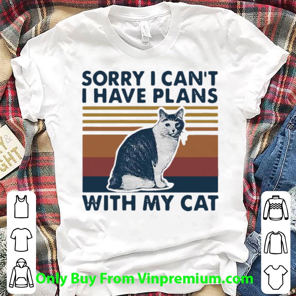 Original Vintage Sorry I Cant I Have Plans With My Cat shirt 6