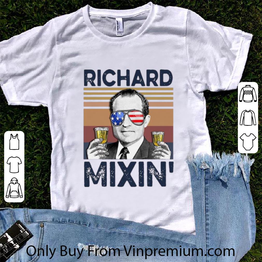 Nice Vintage Richard Mixin’ Drink Beer American Flag shirt 7