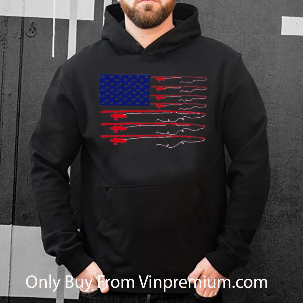 Hot American Flag With Fishing Rods shirt