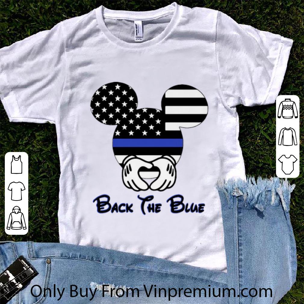 Nice Mickey Mouse Thin Blue Line Heart Back The Blue shirt 6