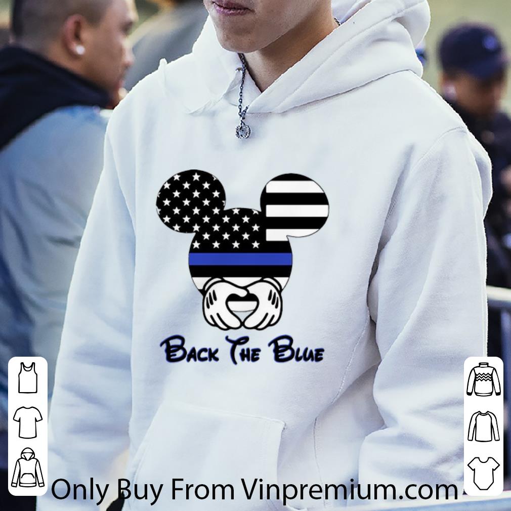 Nice Mickey Mouse Thin Blue Line Heart Back The Blue shirt