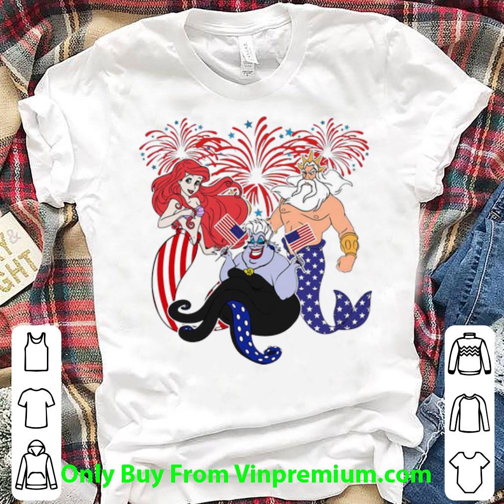 Awesome The Little Mermaid Patriot Firework Happy 4th Of July American Flag shirt 6