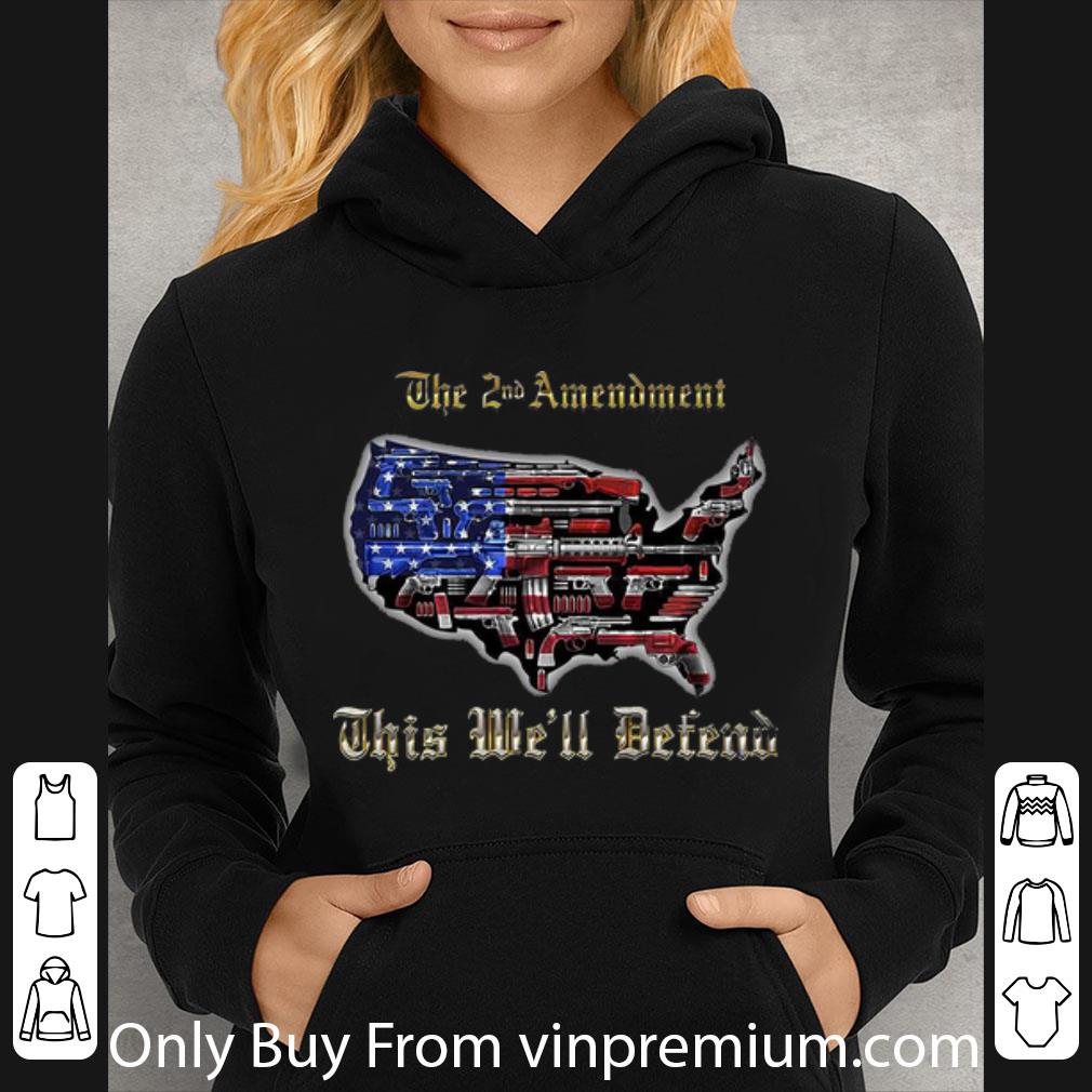 Top The 2nd Amendment This We'll Defend Gun American Flag Map shirt