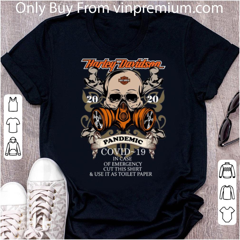 Pretty Skull Harley Davidson Pandemic Covid-19 2020 And In Case Of Emergency shirt 7