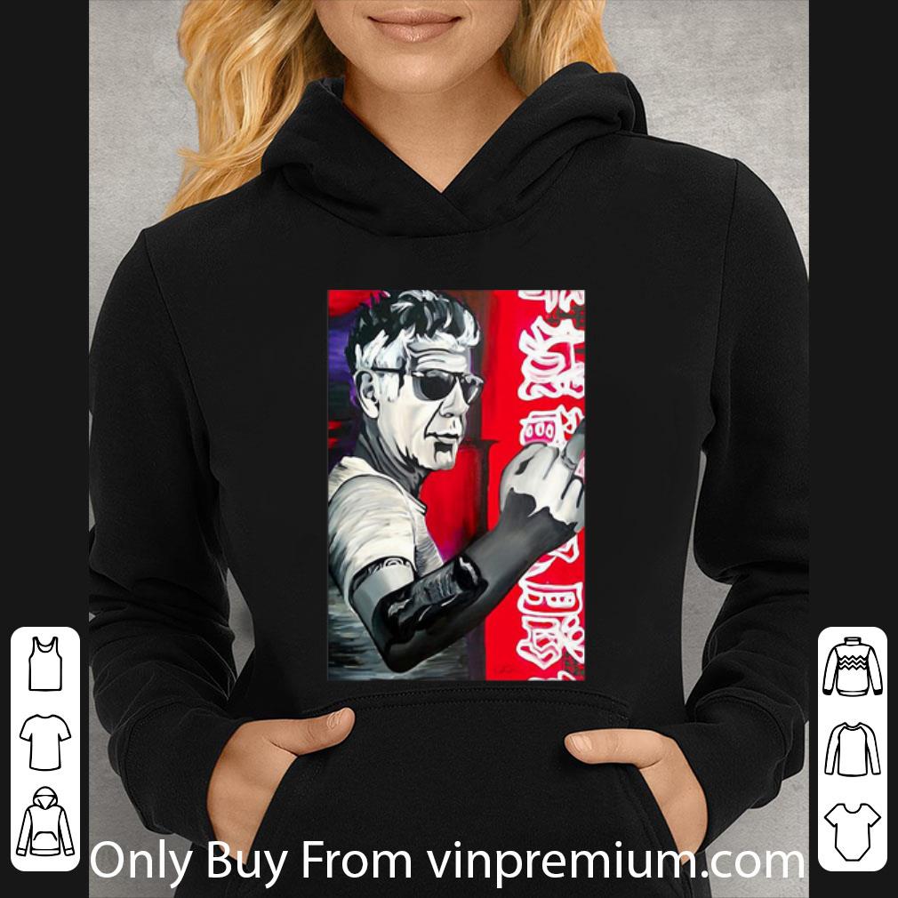 Top Anthony Bourdain Middle Finger shirt