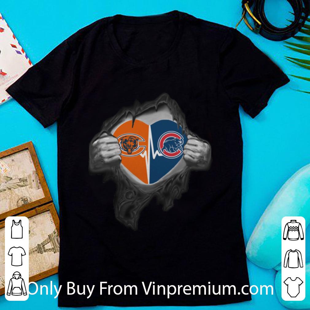 Premium Chicago Bears Inside My Heart Chicago Cubs shirt 7