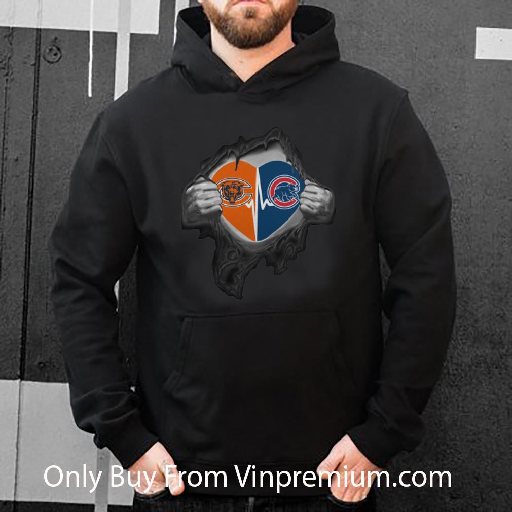 Premium Chicago Bears Inside My Heart Chicago Cubs shirt