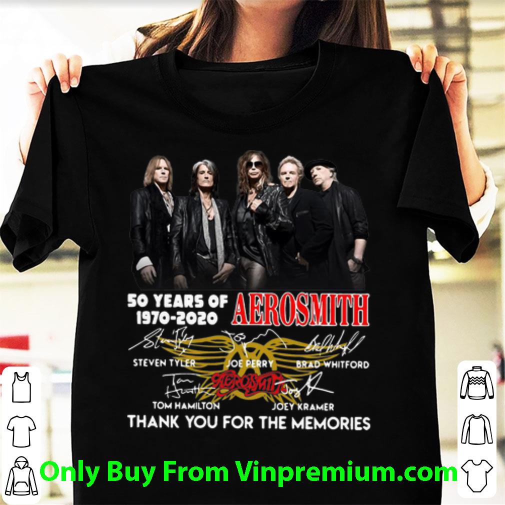 Great 50 Years Of Aerosmith Thank You For The Memories Signatures shirt 7