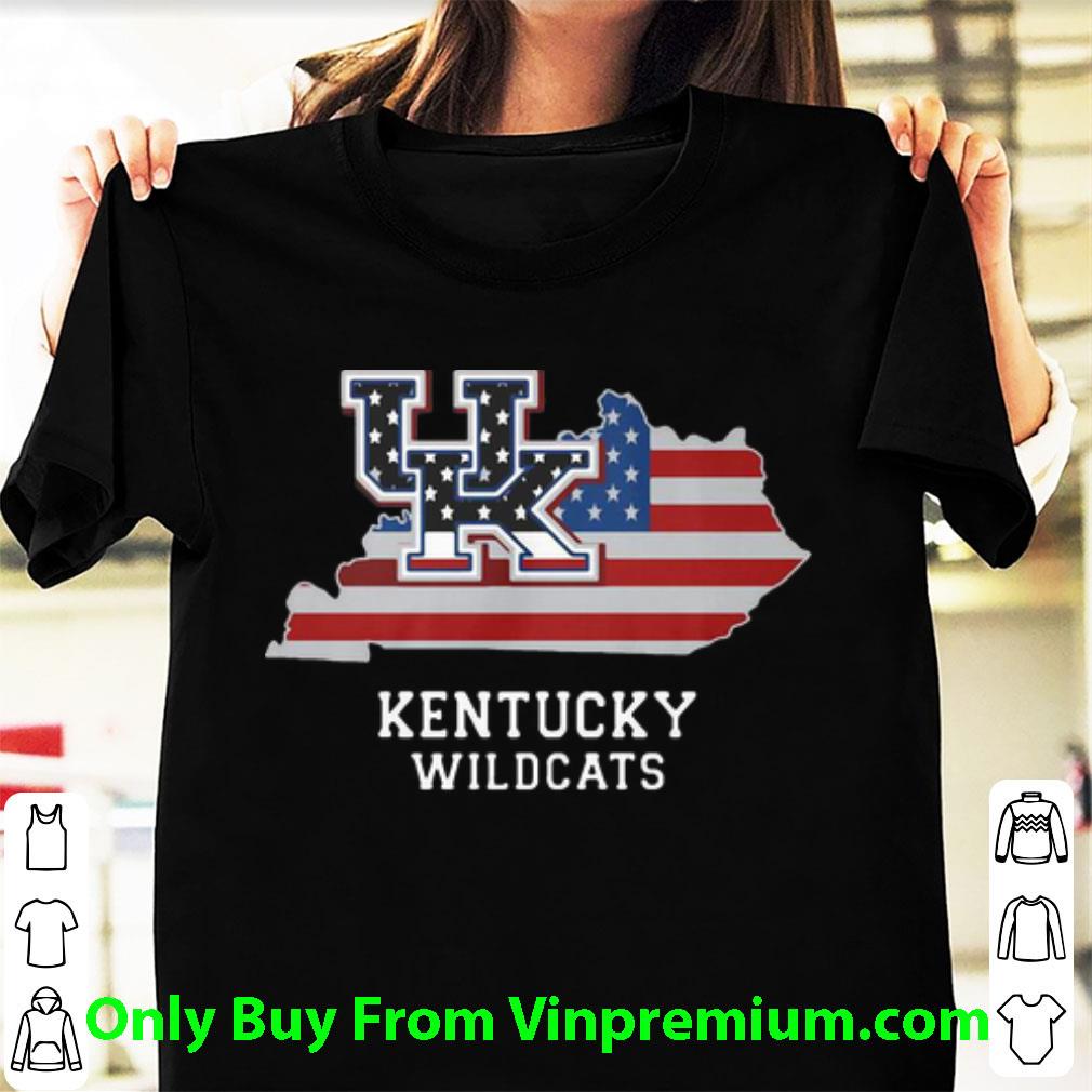 Nice Kentucky Wildcats Map American Flag shirt 6