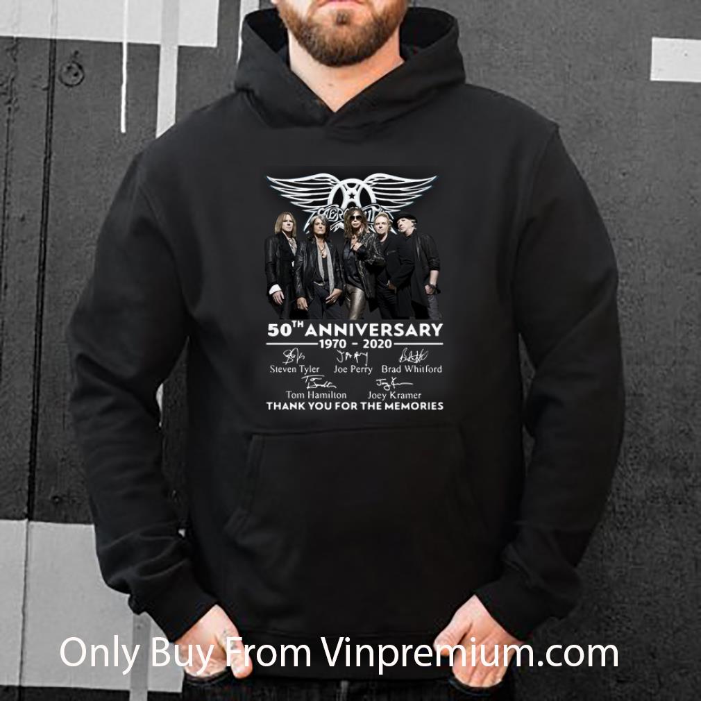 Nice Aerosmith 50th Anniversary 1970-2020 Thank You For The Memories shirt
