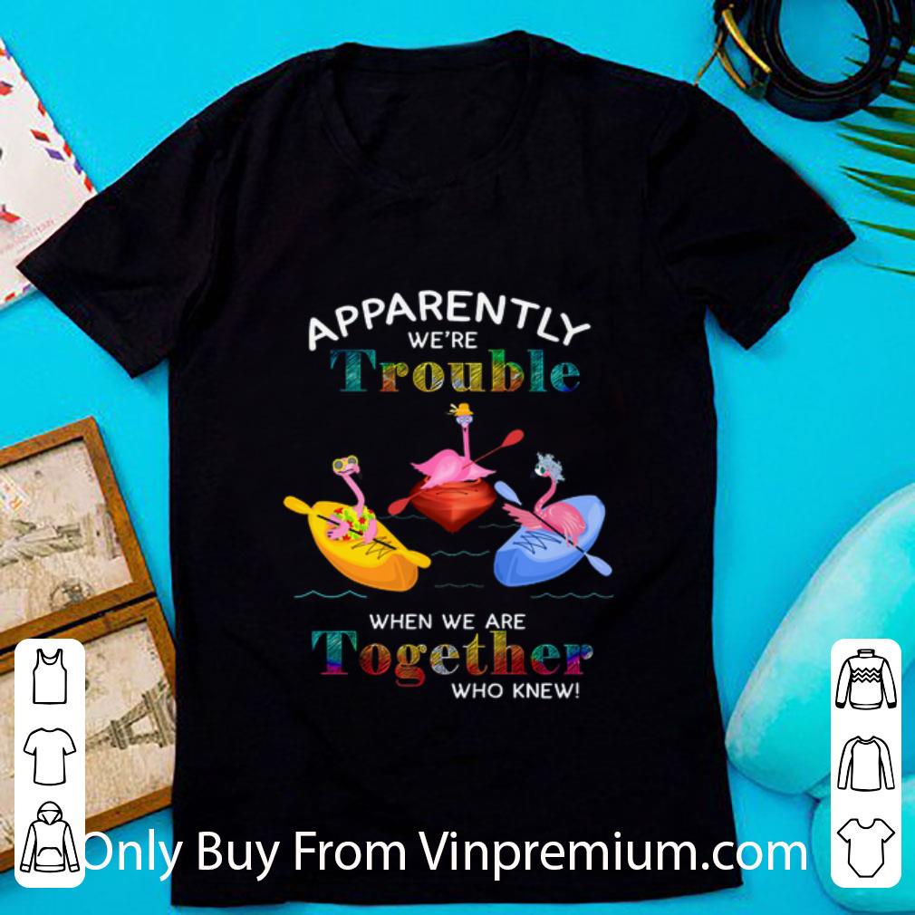 Hot Apparently We're Trouble When We Are Together Who Knew Flamingos shirt 7