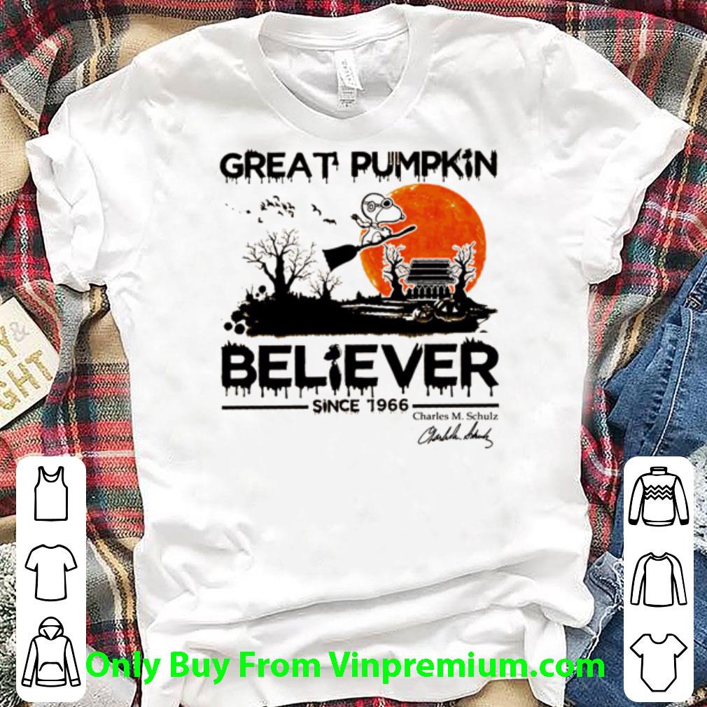 Premium Snoopy Great Pumpkin Believer Since 1966 Charles M. Schulz shirt 7