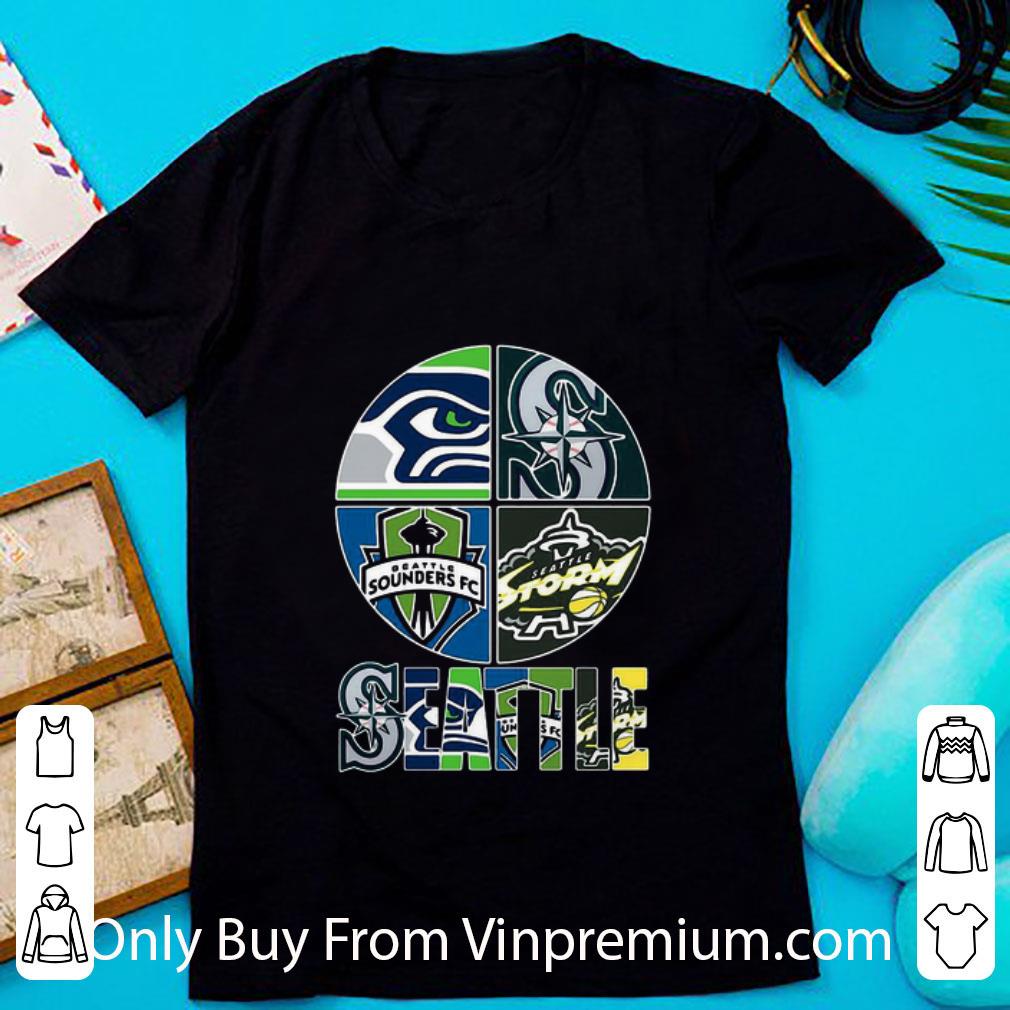 Top Seattle Seahawks Mariners Beattle Sounders Fc Logo shirt 6