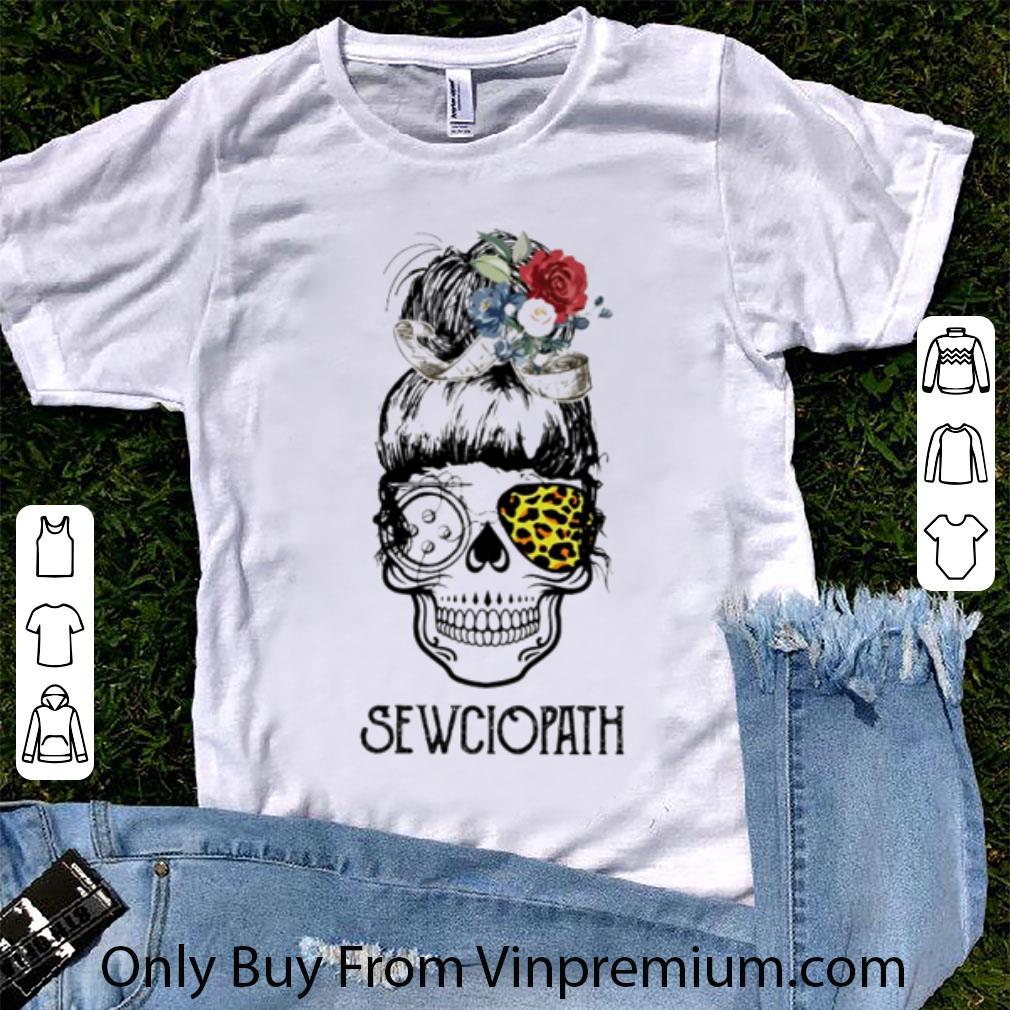 Pretty Sewing Skeleton Face Girl Sewciopath shirt 6