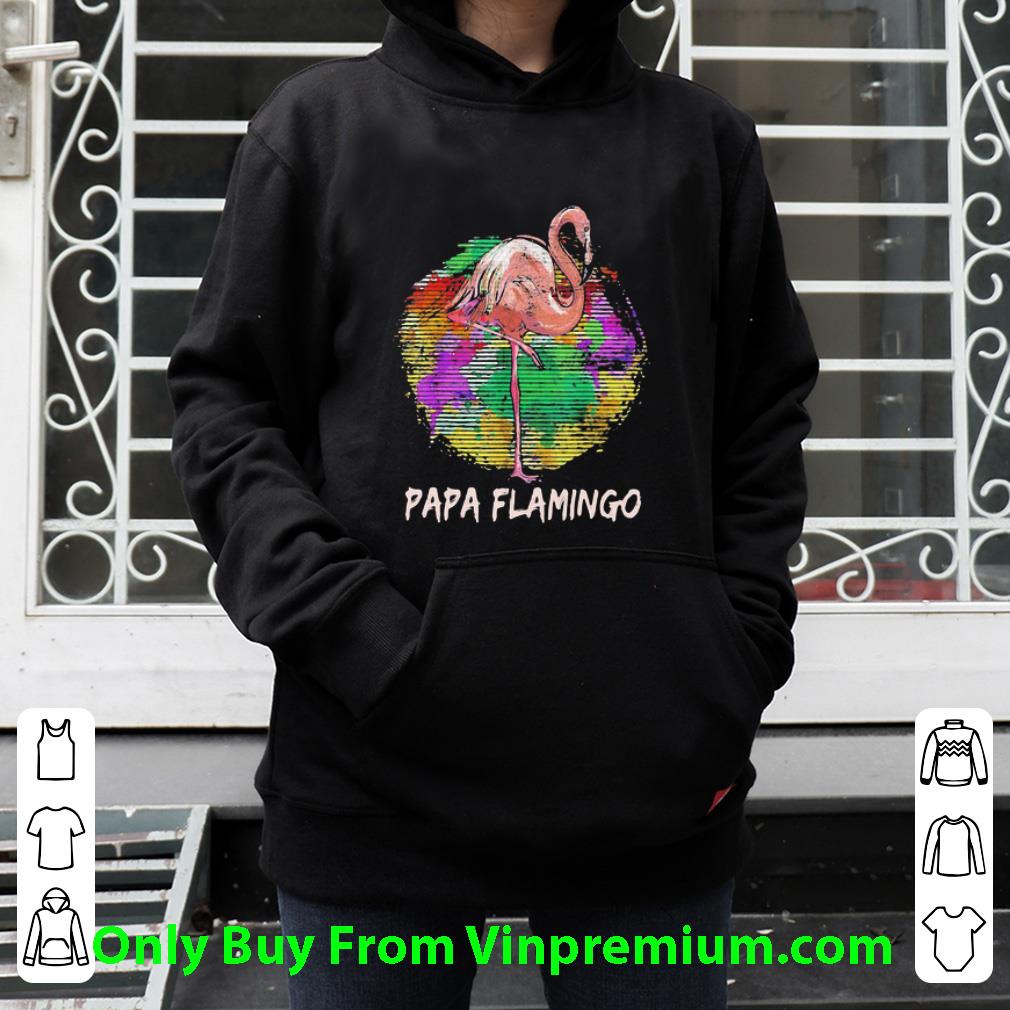 Nice Papa Flamingo Colors Circle Father's Day shirt