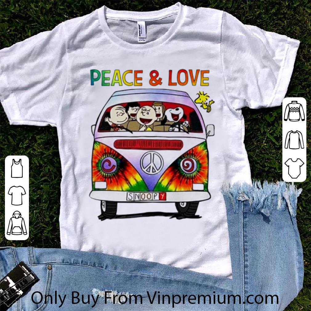 Hot Snoopy And Friends Peace And Love Hippie Bus shirt 6