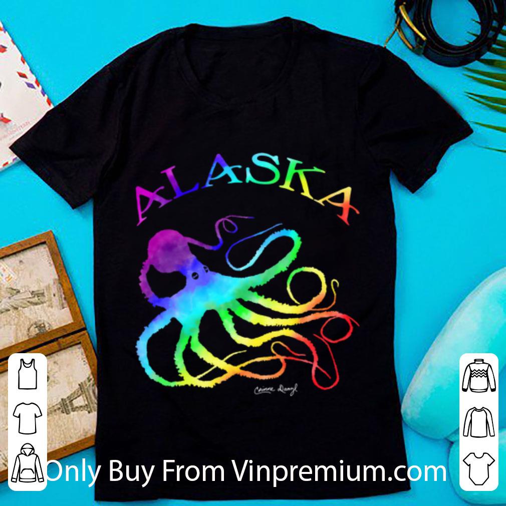 Nice Gyotaku Rainbow Colored Octopus Alaska shirt 6
