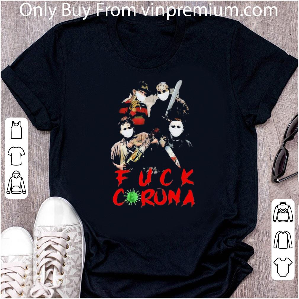 Pretty Halloween Horror Characters Fuck Coronavirus shirt 7