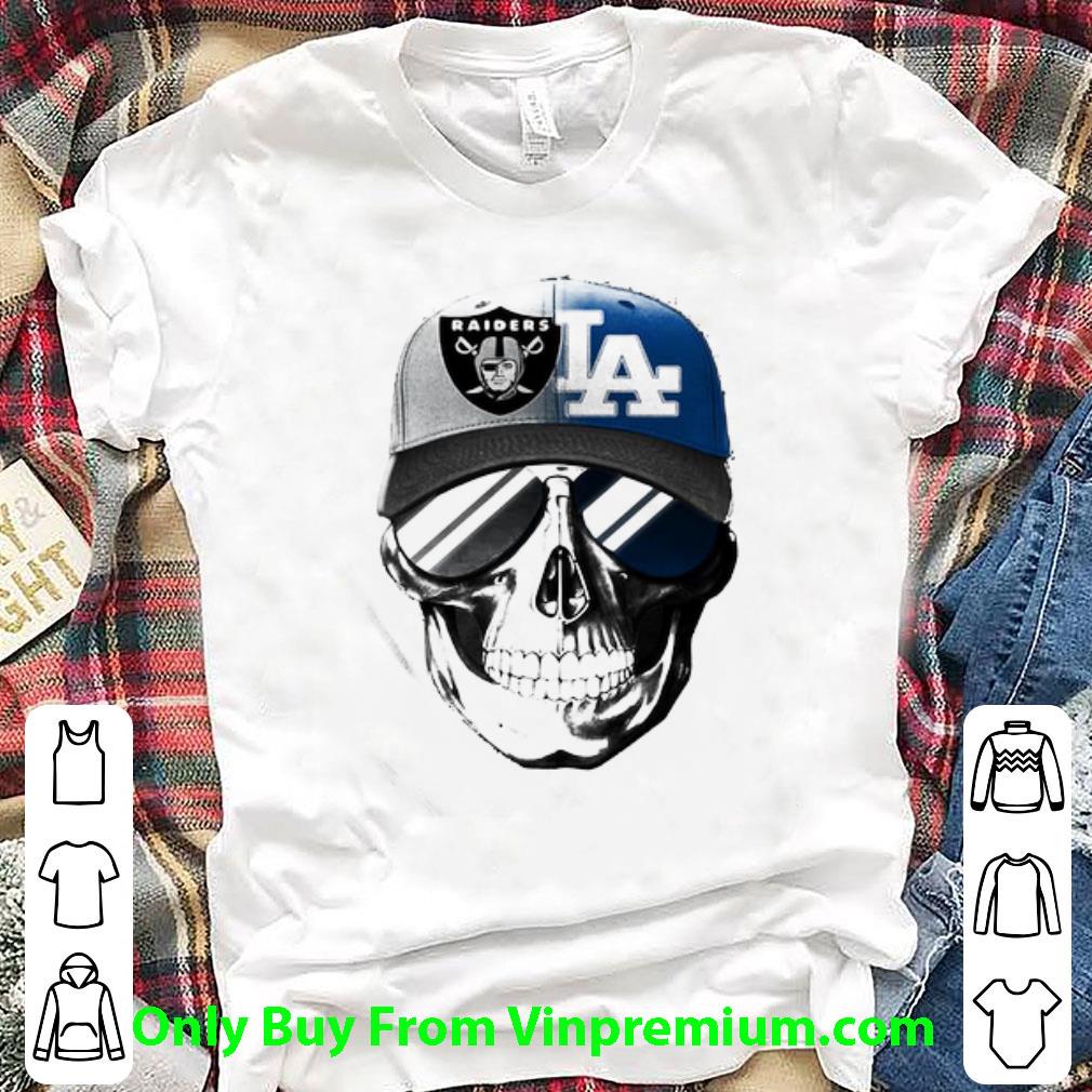 Nice Skull Smiling Los Angeles Raiders And Los Angeles Dodgers shirt 7