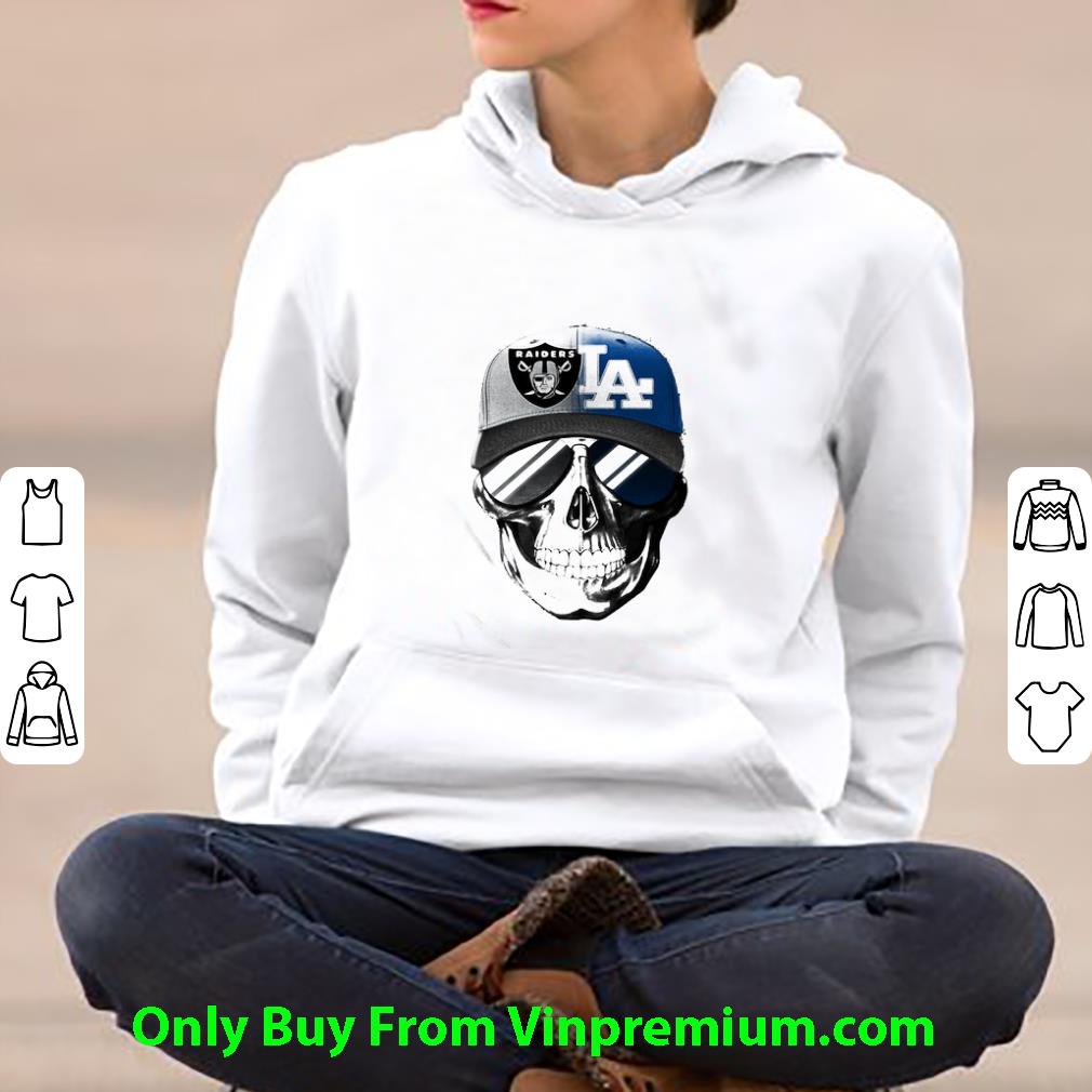 Nice Skull Smiling Los Angeles Raiders And Los Angeles Dodgers shirt