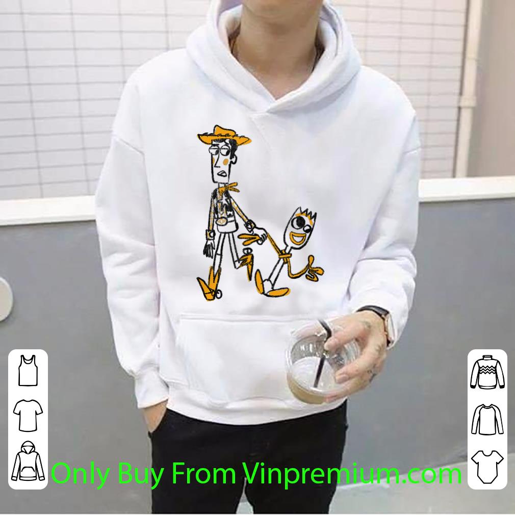 Premium Disney Pixar Toy Story 4 Woody And Forky Sketch shirt