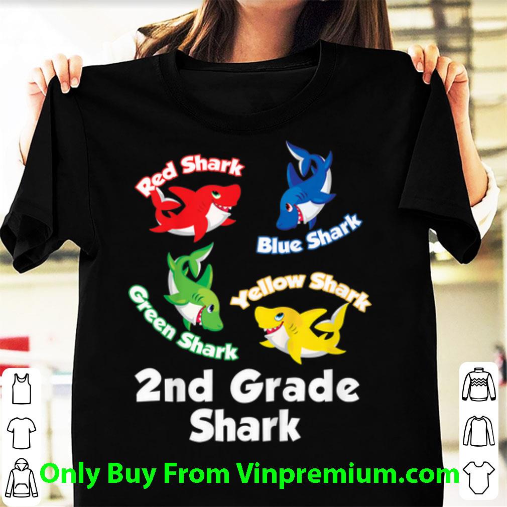 Premium Red Blue Green Yellow Shark 2nd Grade Shark shirt 6