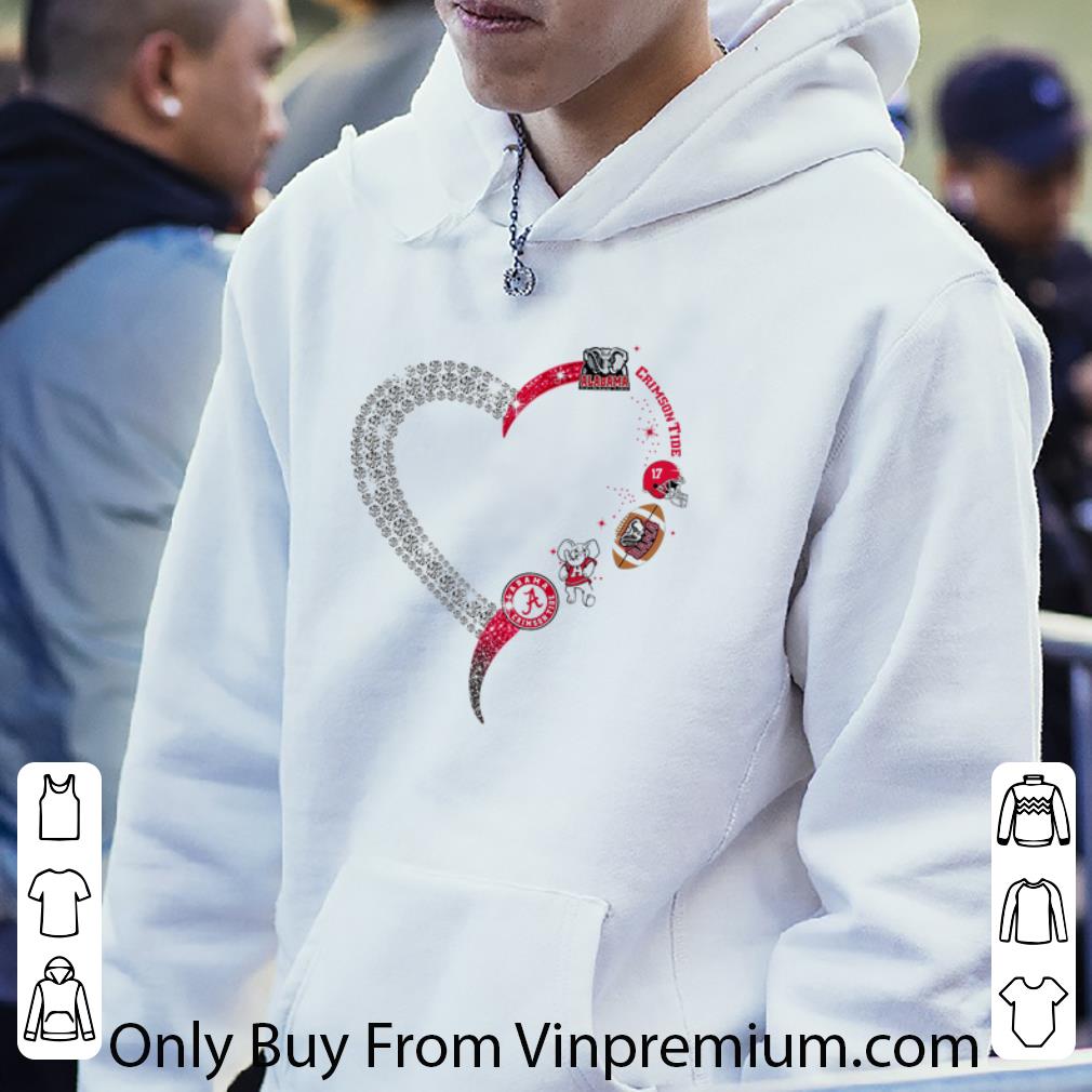 Official Diamond Heart Alabama Crimson Tide Logo shirt