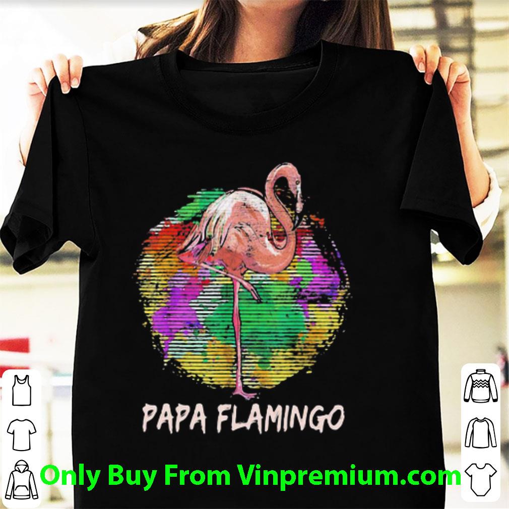Nice Papa Flamingo Colors Circle Father's Day shirt 7