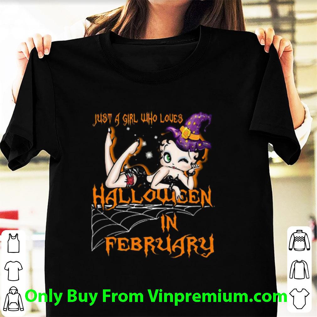 Original Betty Boop Just A Girl Who Loves Halloween In February shirt 7