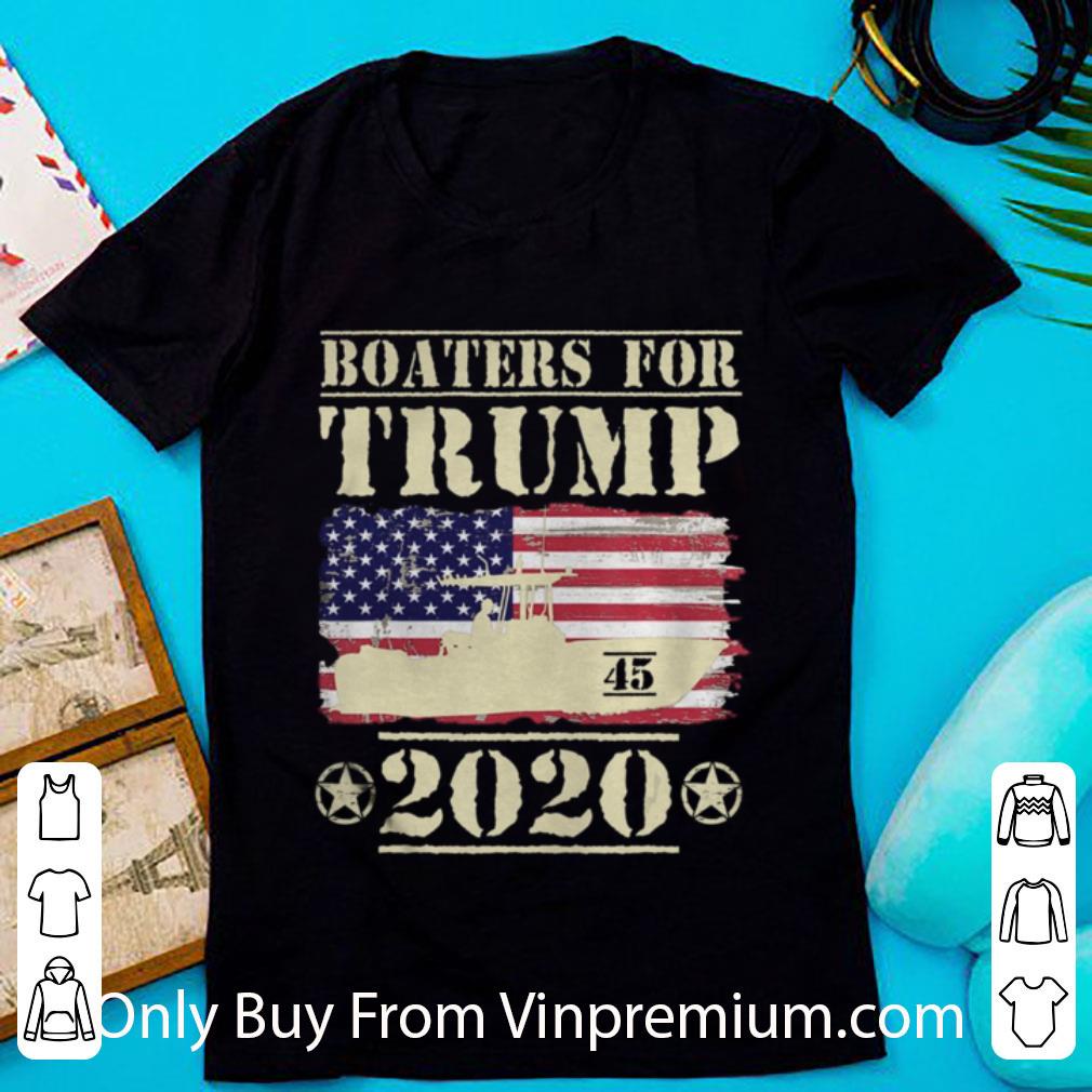 Top Boaters For Trump 2020 45 Vintage American Flag Boating shirt 7