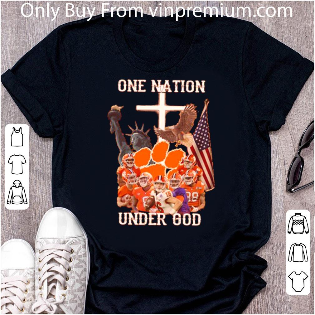 Official Statue Of Liberty American Clemson Tigers One Nation Under God shirt 6