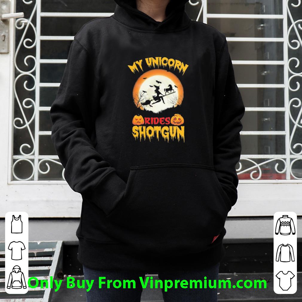 Nice My Unicorn Rides Shotgun Halloween shirt