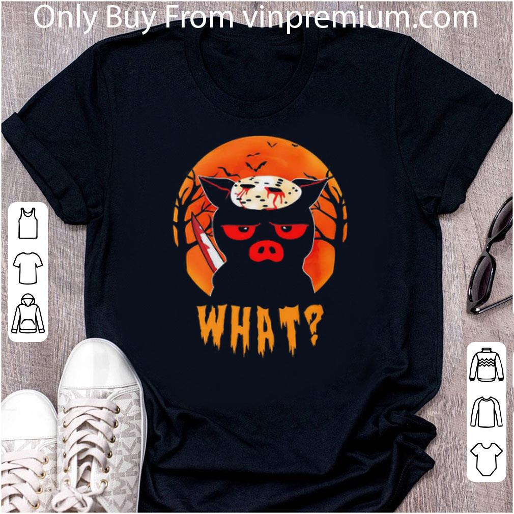 Pretty Halloween Pig Jason Voorhees What Blood Moon shirt 6